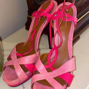 Hot pink Fendi strappy heels